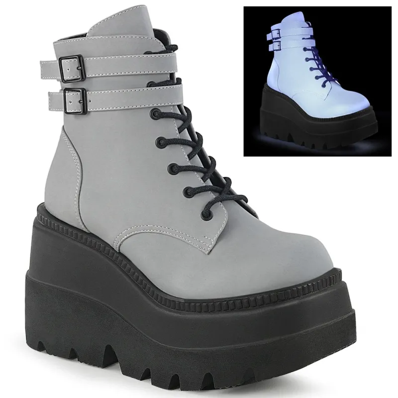 Demonia Shaker-52-Grey Reflective-Size 7-Clearance sold by Shoe Freaks
