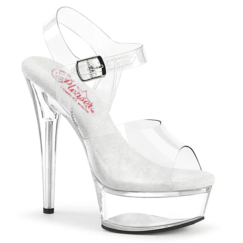 Pleaser Excite-608-Clear/Clear-Size 7-Clearance sold by Shoe Freaks