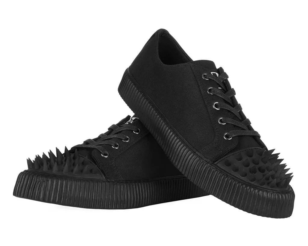 TUK-A3428 Black Twill Spiked Lace Up Sneaker sold by Shoe Freaks product image thumbnail 3