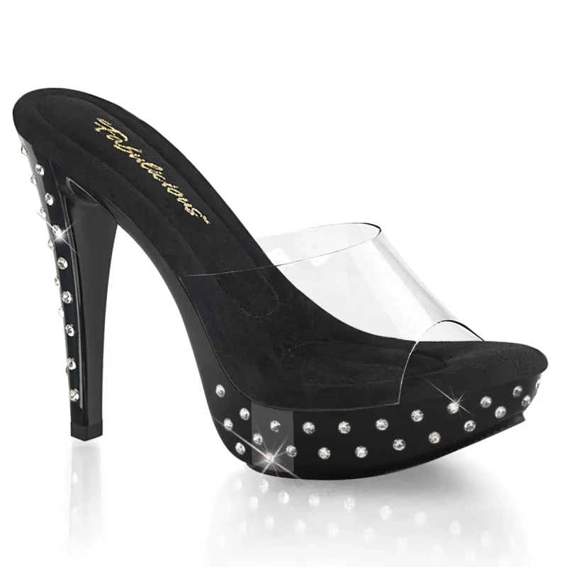Fabulicious Cocktail-501SDT-Clear-Black-Size 8-Clearance sold by Shoe Freaks
