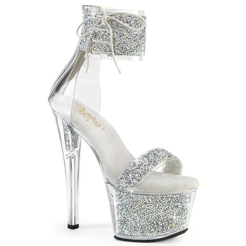 Pleaser Sky-327RSI-Silver/Silver-Size 10-Clearance sold by Shoe Freaks