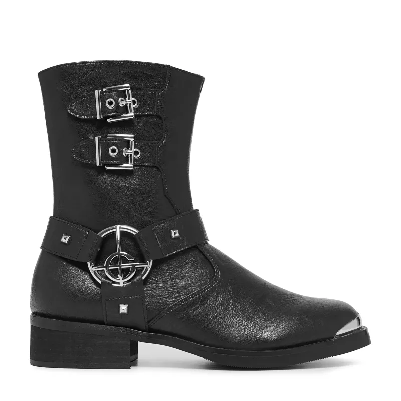 Ghost by KOI - Nameless Ghouls Men's Stacked Biker Boots sold by Shoe Freaks