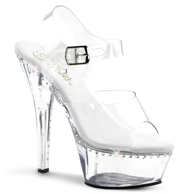 Pleaser Kiss-208LS-Clear-Size 5-Clearance sold by Shoe Freaks