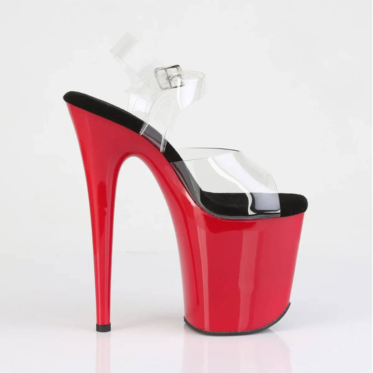 Pleaser Flamingo-808-Clear-Black/Red-Size 5-Clearance sold by Shoe Freaks product image thumbnail 5