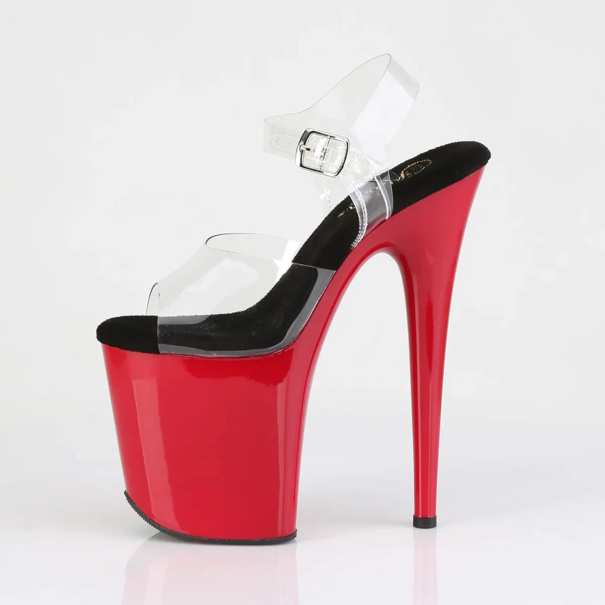 Pleaser Flamingo-808-Clear-Black/Red-Size 5-Clearance sold by Shoe Freaks product image thumbnail 3