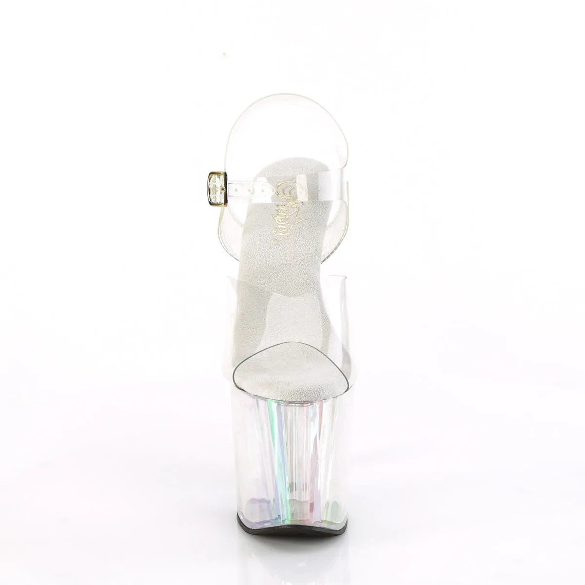 Pleaser Enchant-708HT-Clear/Holographic Tinted Rainbow-Size 5-Clearance sold by Shoe Freaks product image thumbnail 2