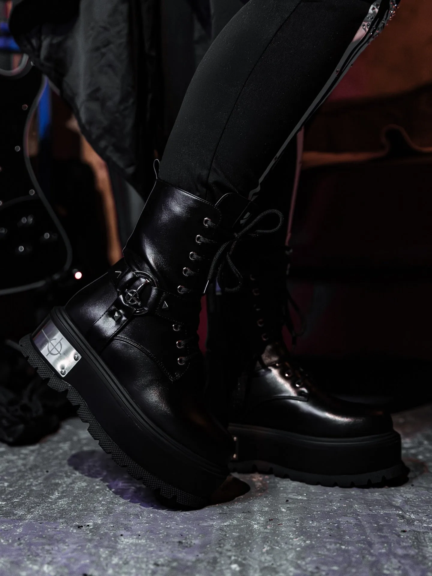 Ghost by KOI - The Imperator Men's Hardware Platform Boots-Black-Size 12-Clearance sold by Shoe Freaks product image thumbnail 2