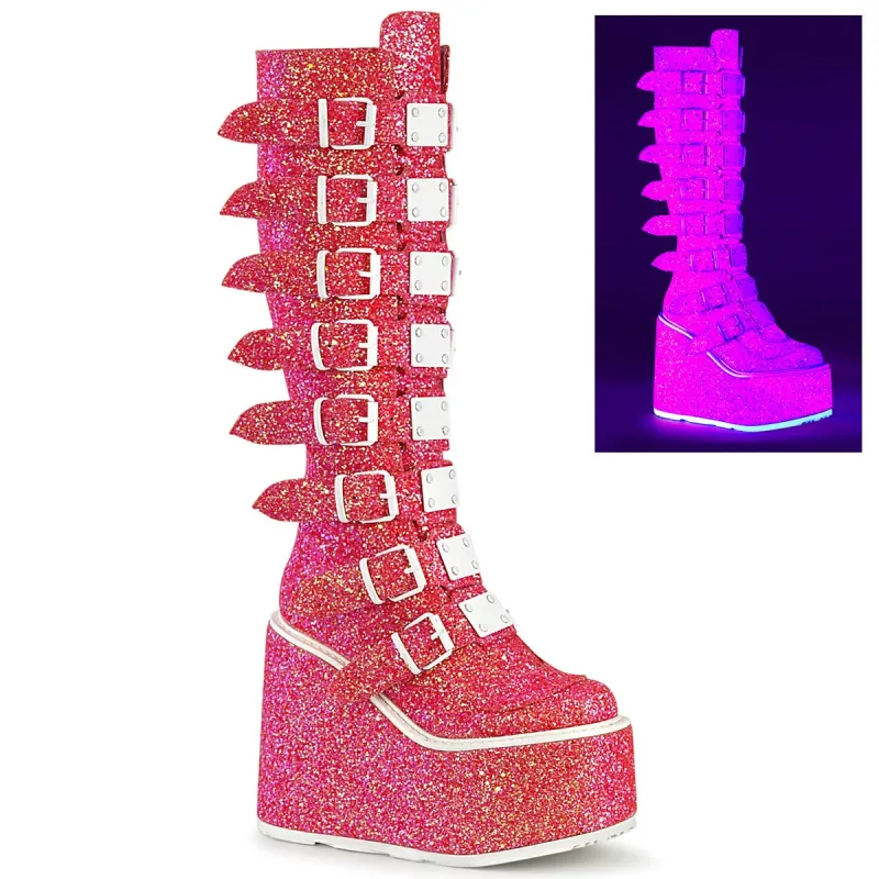 Demonia Swing-815UV-Pink Glitter-Size 12-Clearance sold by Shoe Freaks