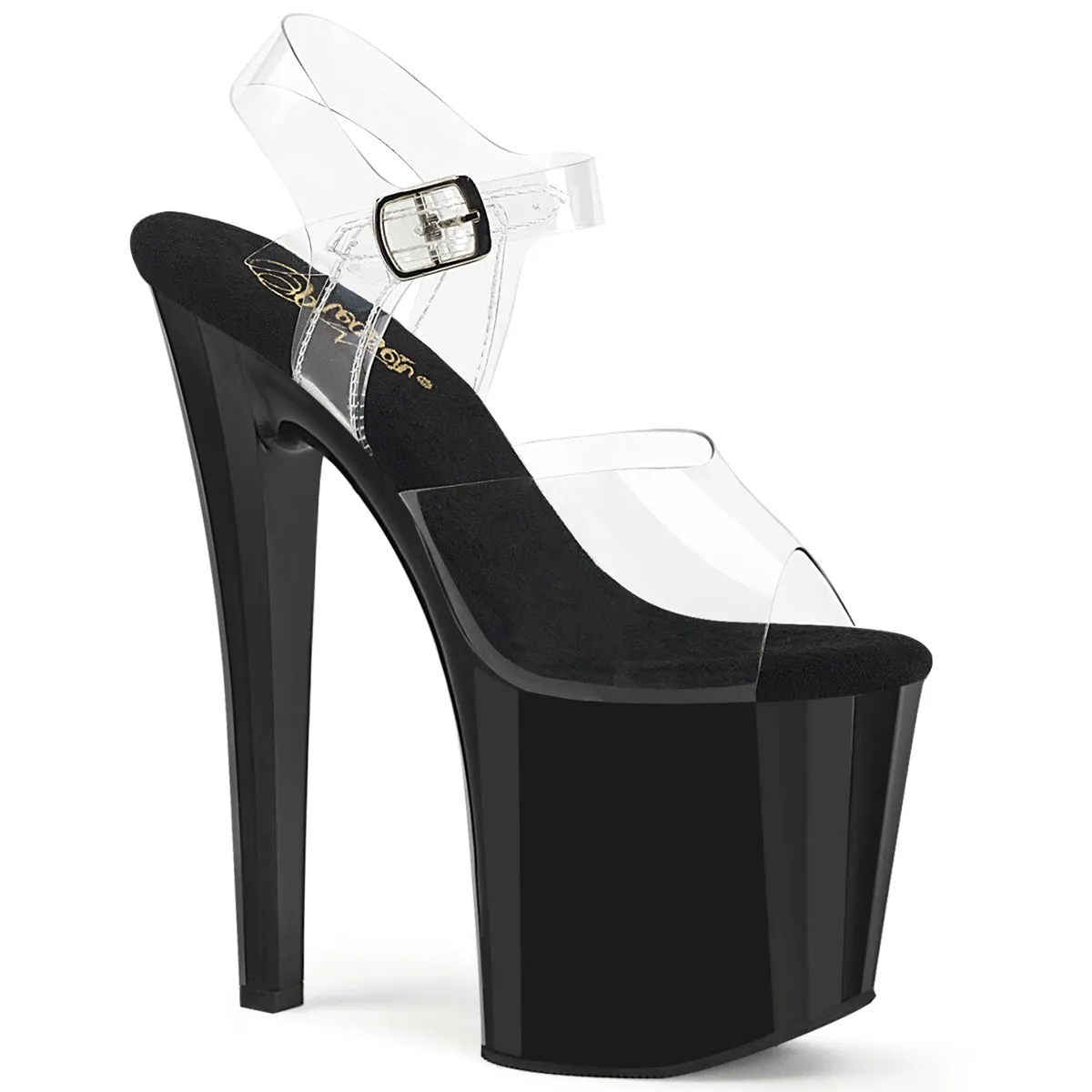 Pleaser Enchant-708-Clear/Black-Size 7-Clearance sold by Shoe Freaks