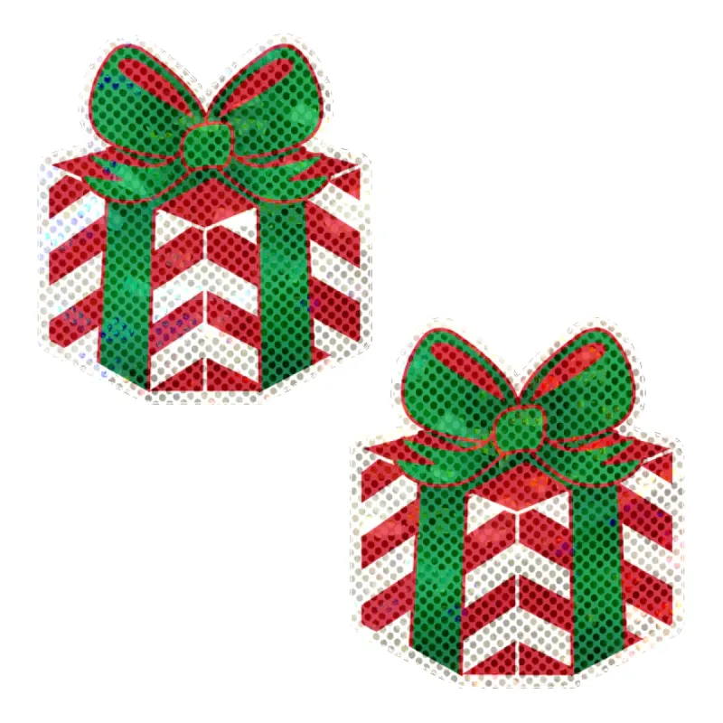 Gift: Christmas Present Wrapped with Bow Nipple Pasties sold by Shoe Freaks