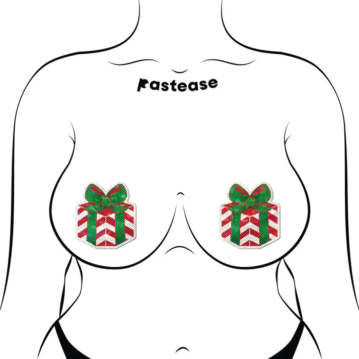Gift: Christmas Present Wrapped with Bow Nipple Pasties sold by Shoe Freaks product image thumbnail 3