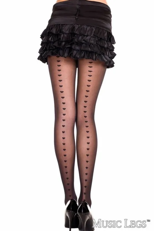 Sheer Heart Backseam Pantyhose sold by Shoe Freaks