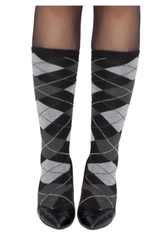 Grey Argyle Leg Warmer sold by Shoe Freaks