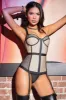 Knit and Fishnet Boned Bustier sold by Shoe Freaks