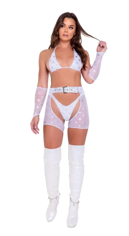 Stars Print Chaps With Belt sold by Shoe Freaks
