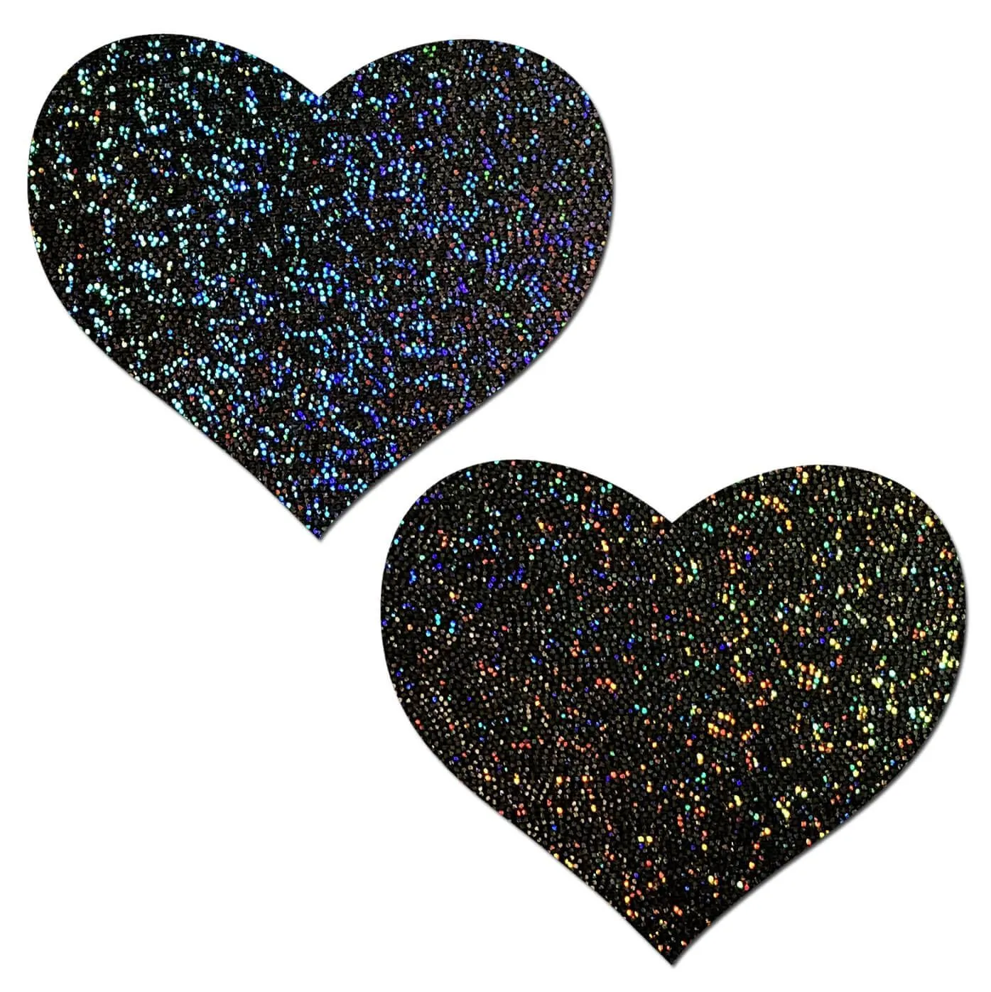 Love: Black Glitter Heart Nipple Pasties sold by Shoe Freaks