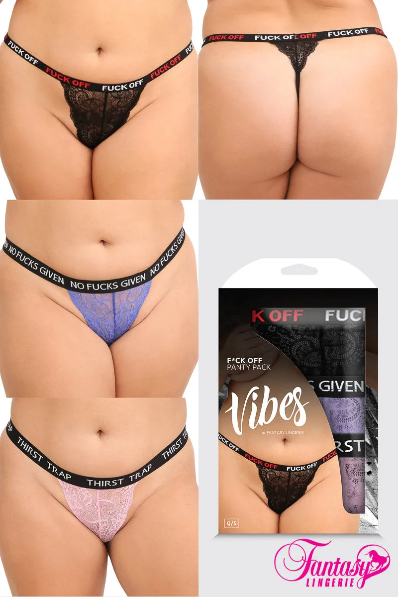 3PC "Fuck" Panty Pack sold by Shoe Freaks product image thumbnail 3