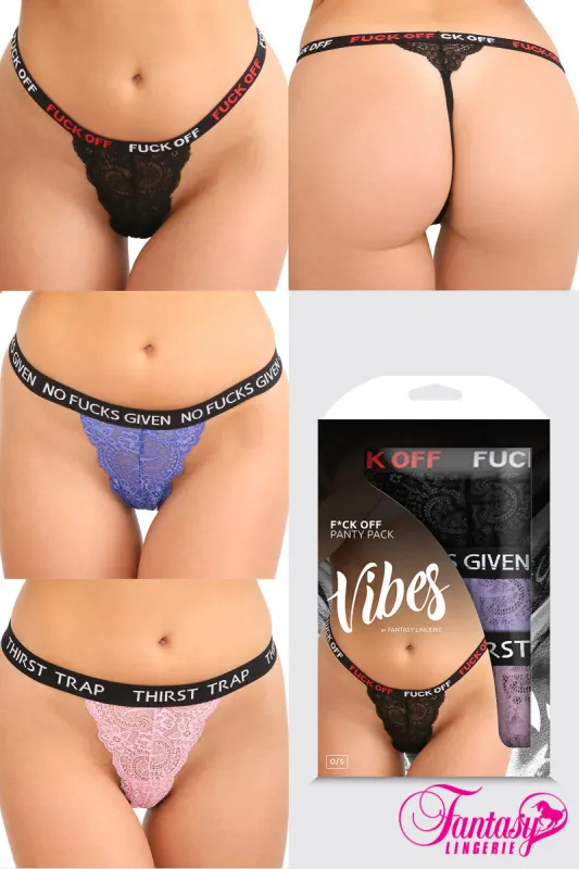 3PC "Fuck" Panty Pack sold by Shoe Freaks