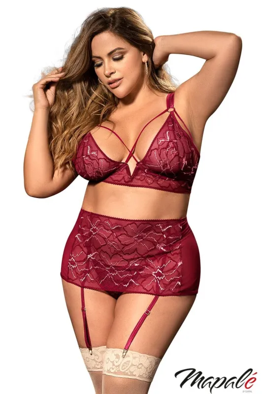 3PC Floral Lace Set sold by Shoe Freaks