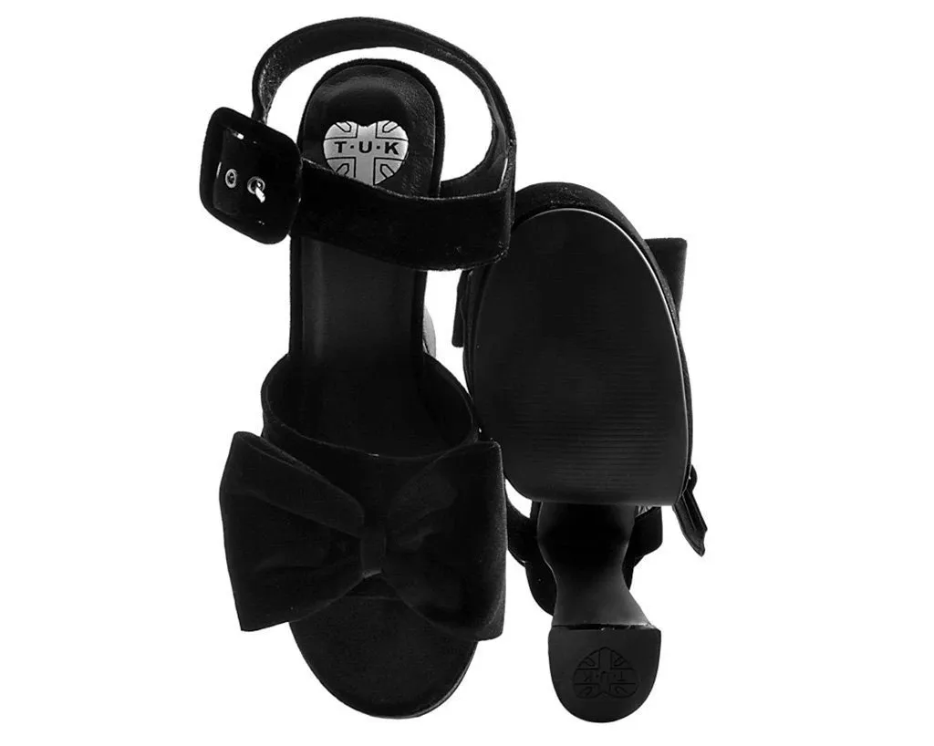 TUK A9438L Black Velvet Bow Spice Platform Heel sold by Shoe Freaks product image thumbnail 4