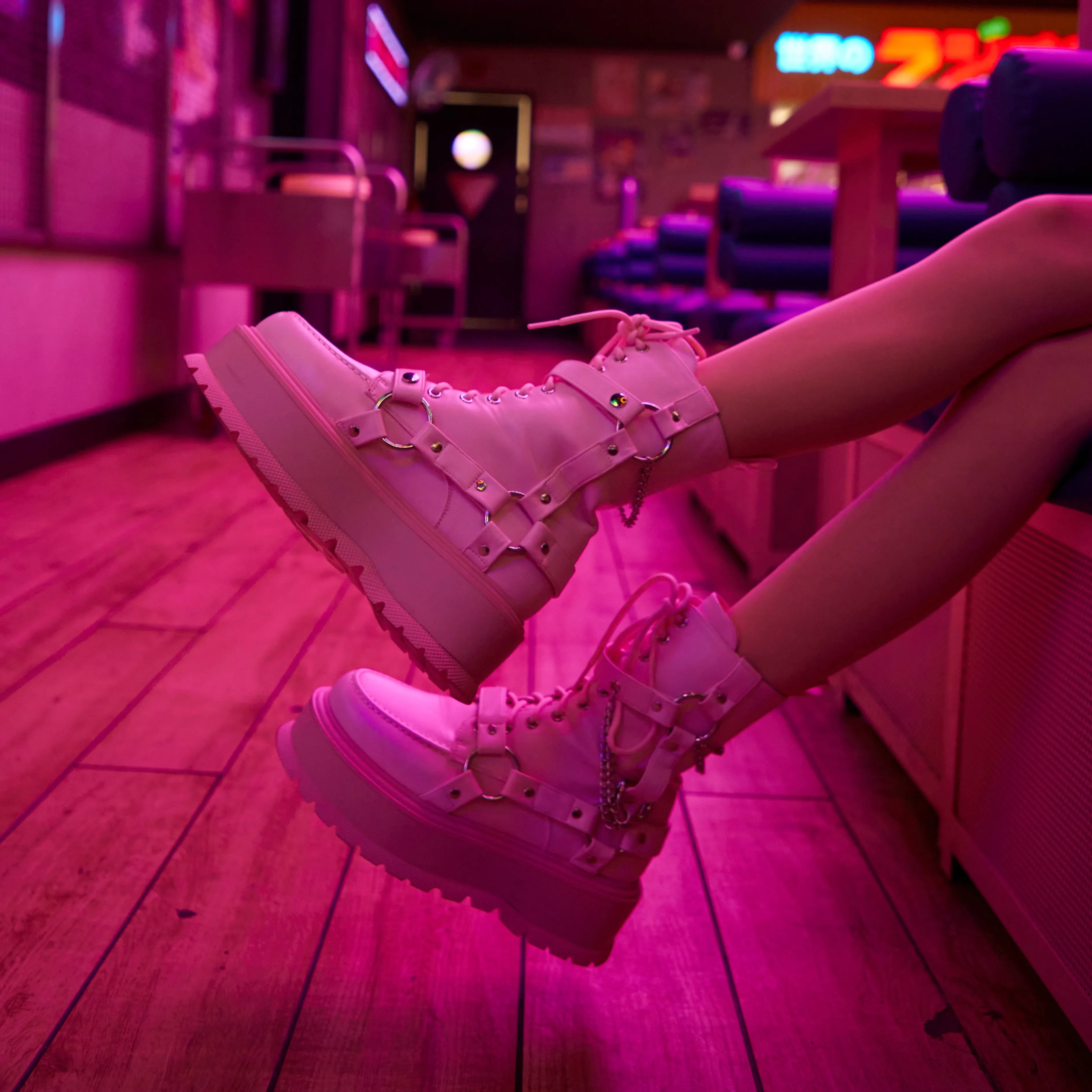 Yami Pastel Pink Platform Boots | Parallel
