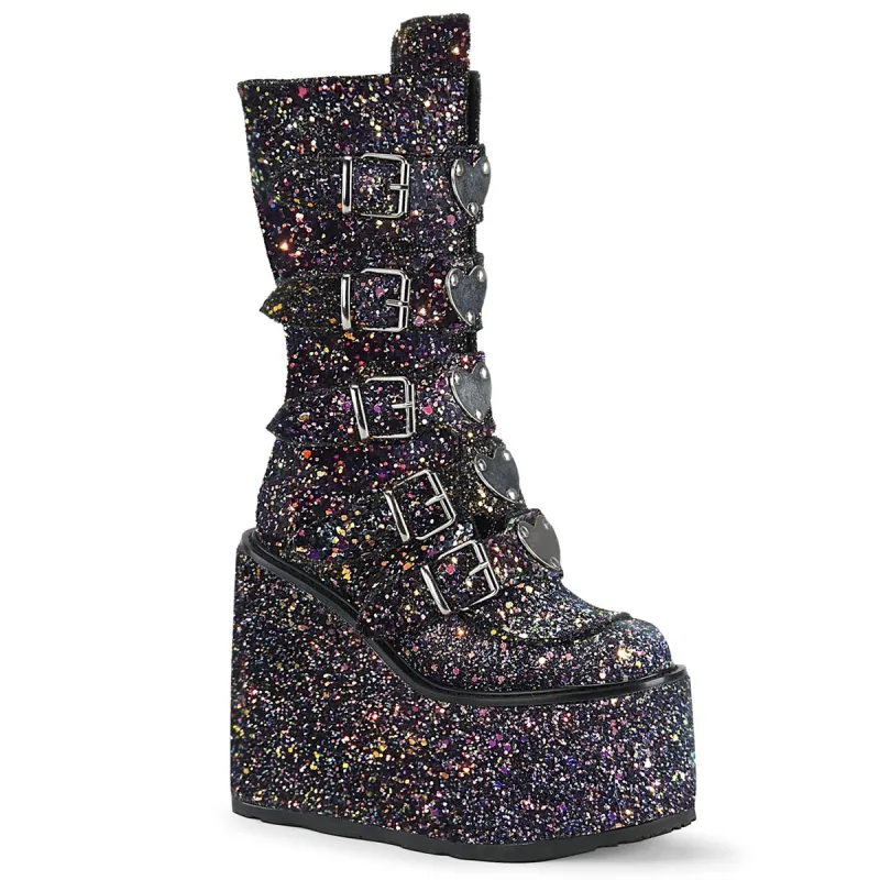 Demonia Swing-230G-Black Multi Glitter-Size 7-Clearance sold by Shoe Freaks