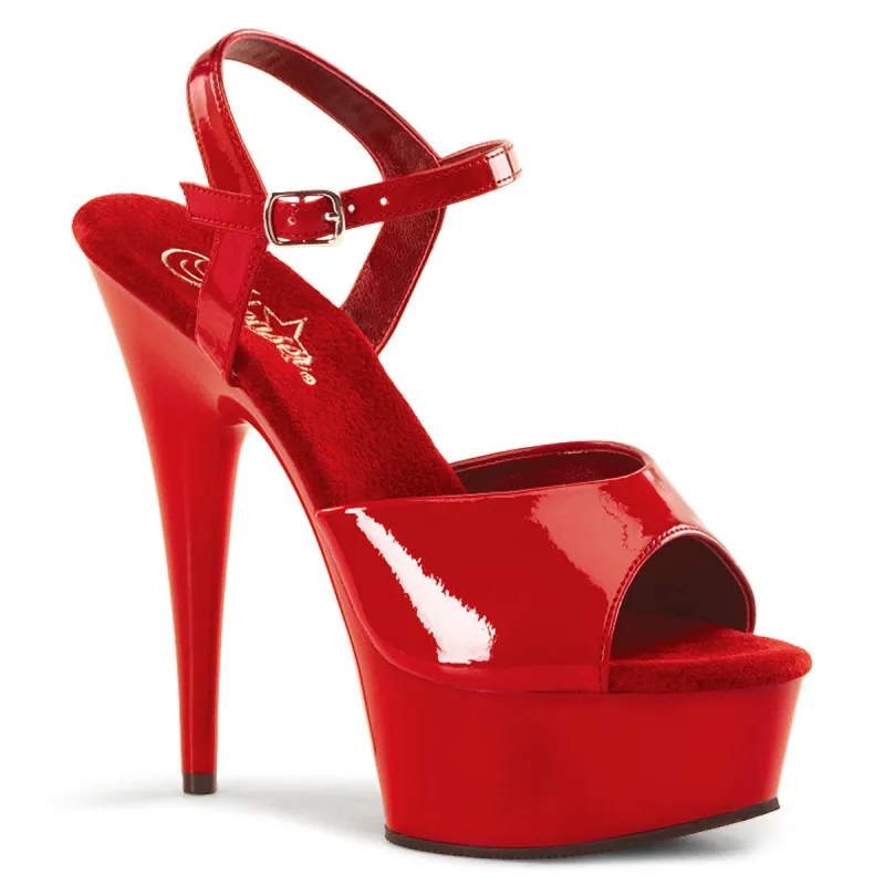 Pleaser Delight-609-Red-Size 5-Clearance sold by Shoe Freaks