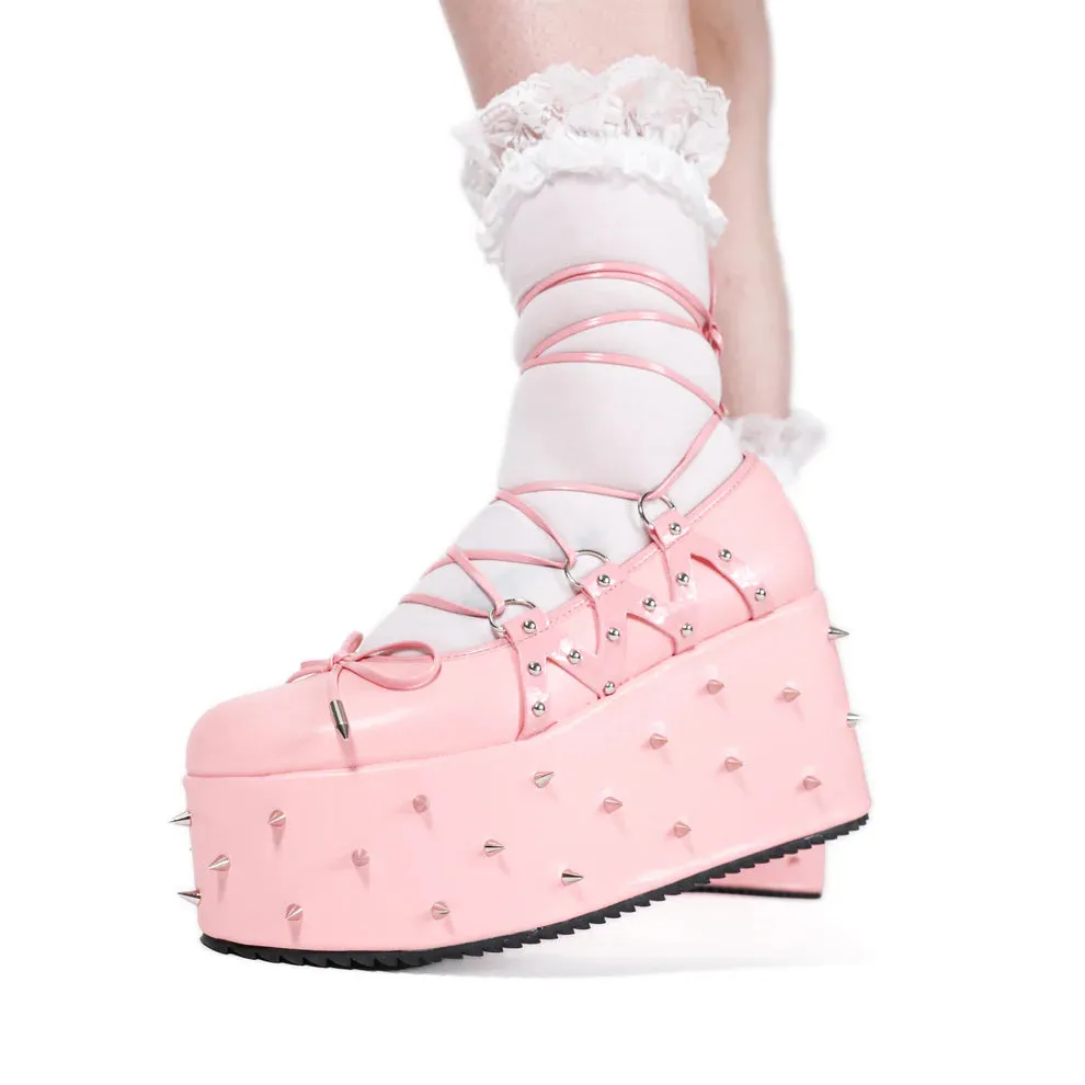 Zorina Lace Up Platform Ballet Shoes - Pink sold by Shoe Freaks product image thumbnail 3