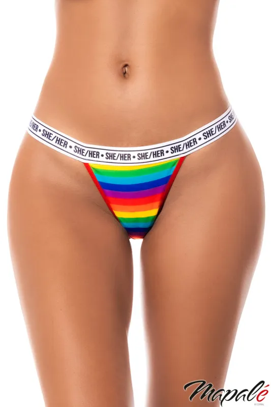 Rainbow Thong (She/Her) sold by Shoe Freaks