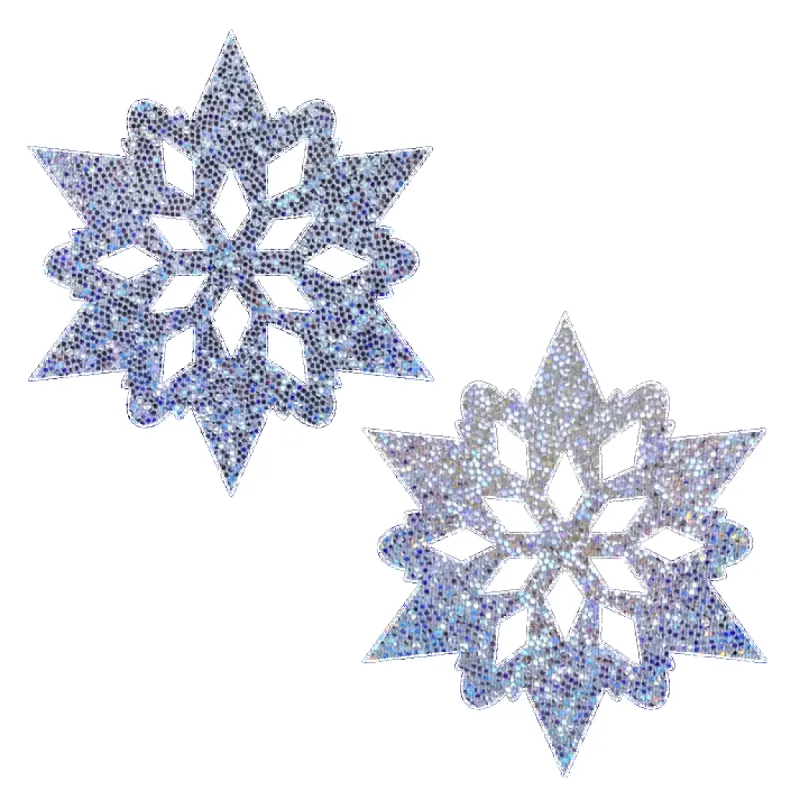 Snowflakes: Silver Glitter Snowflake Nipple Pasties sold by Shoe Freaks
