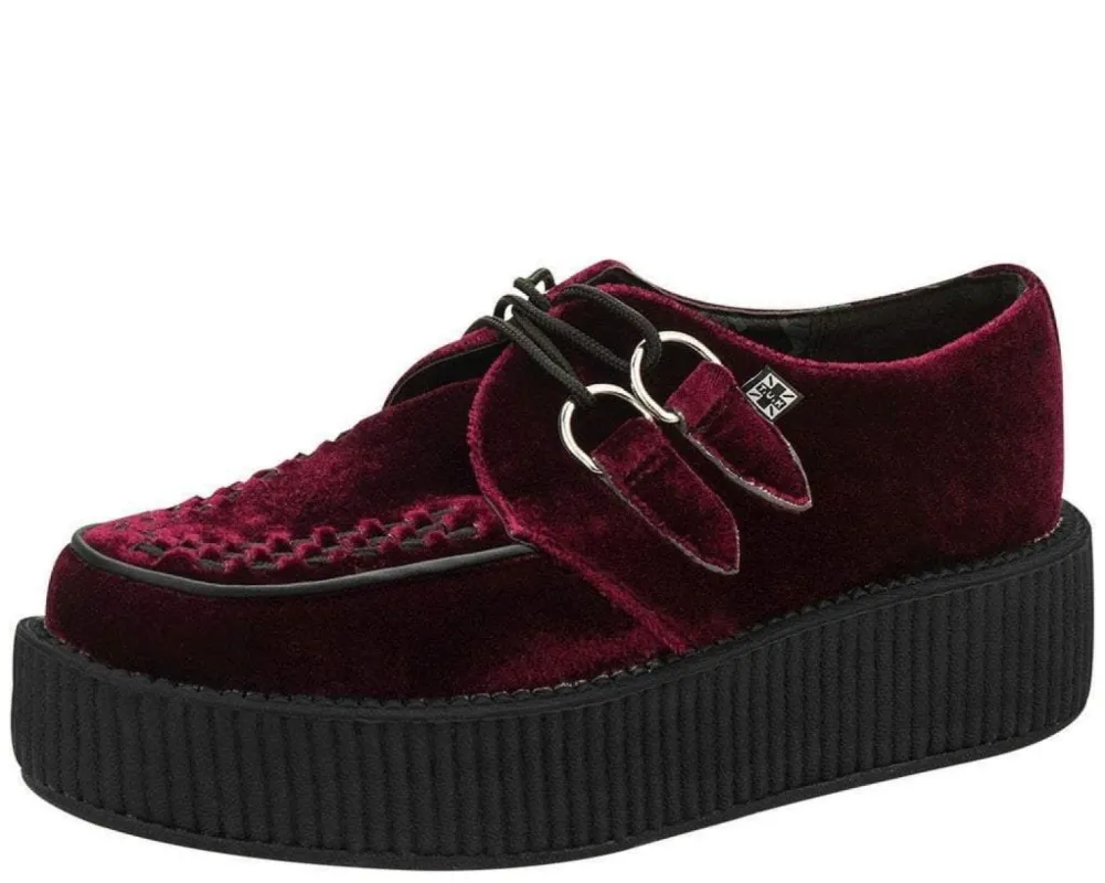TUK-V8463 Dark Red Velvet Viva Mondo Creepers sold by Shoe Freaks