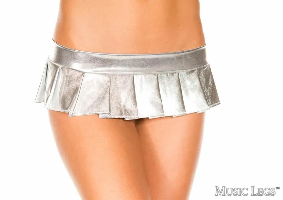 Metallic Pleated Micro Mini Skirt sold by Shoe Freaks product image thumbnail 3