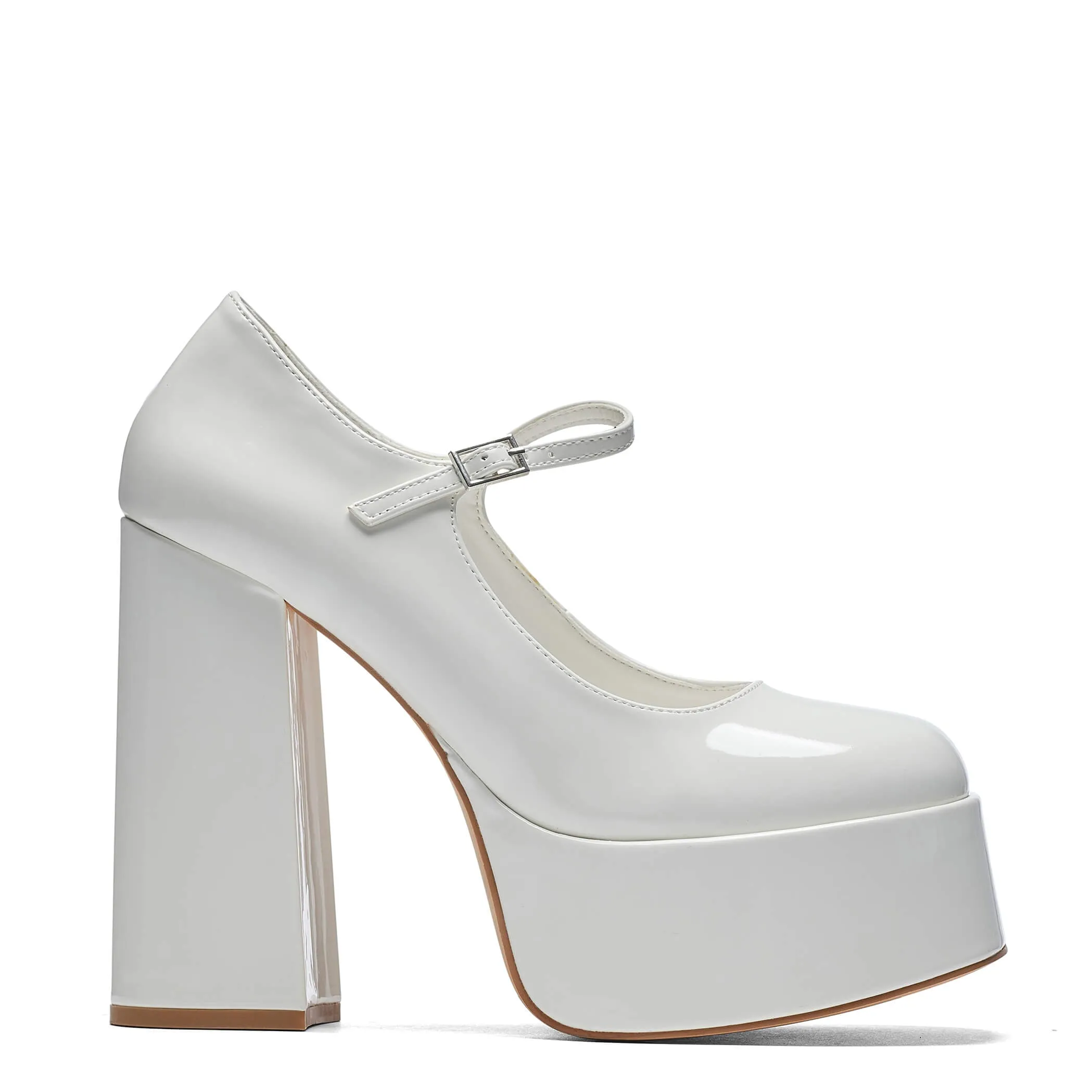 Darkbloom White Patent Platform Heels sold by Shoe Freaks product image thumbnail 2