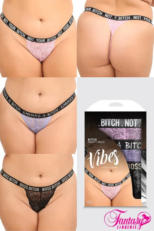 "Bitch" Panty Pack sold by Shoe Freaks