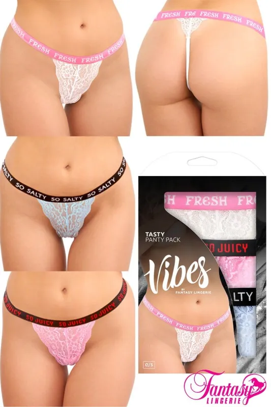 3Pcs. "Tasty" Panty Pack sold by Shoe Freaks