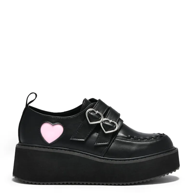Pothos Pink Heart Wave Platform Shoes sold by Shoe Freaks