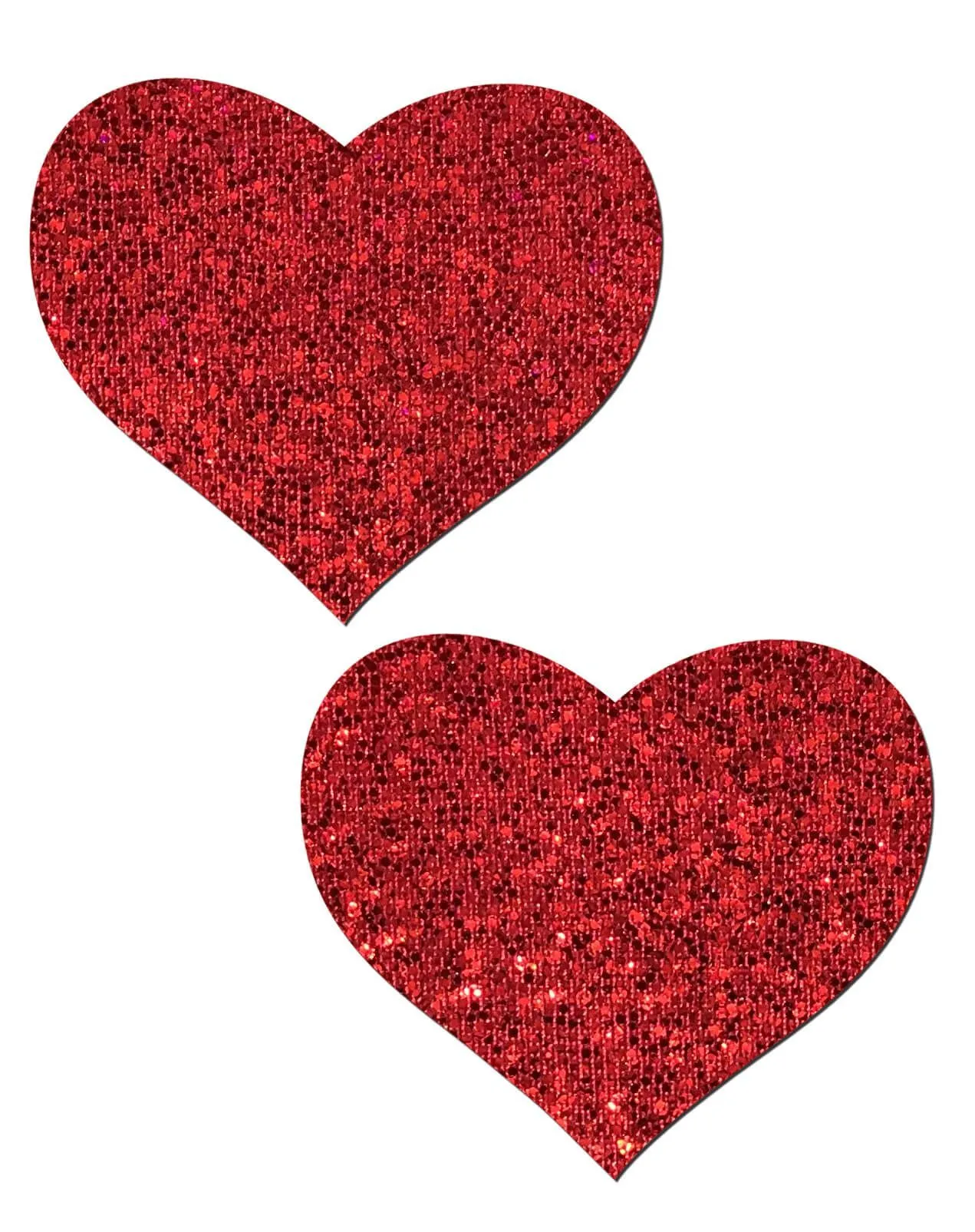Love: Red Glitter Heart Nipple Pasties sold by Shoe Freaks