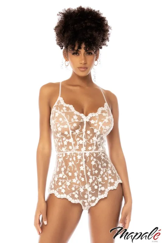 Sheer Floral Romper sold by Shoe Freaks