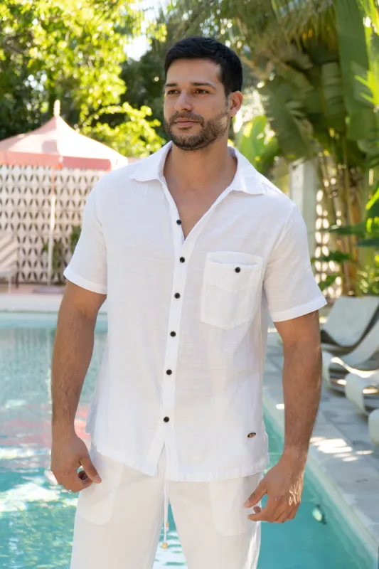Lino Button Down Shirt sold by Blanco by Nature