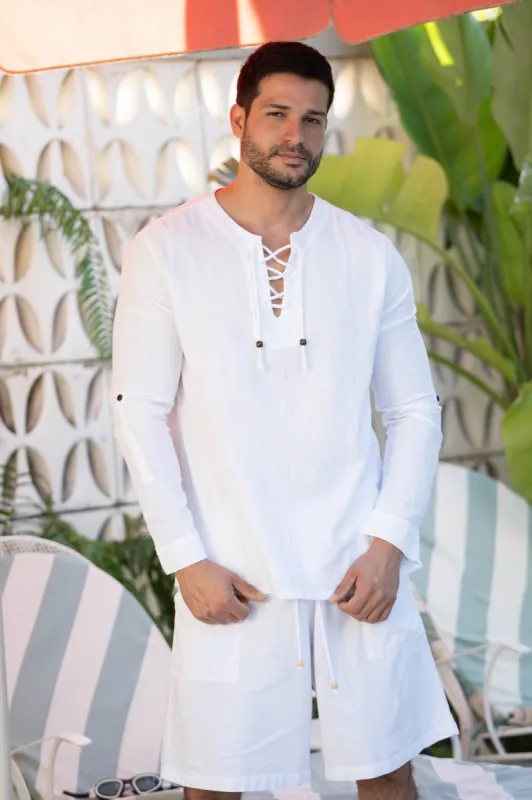 Milos Laced Long Sleeve Top sold by Blanco by Nature