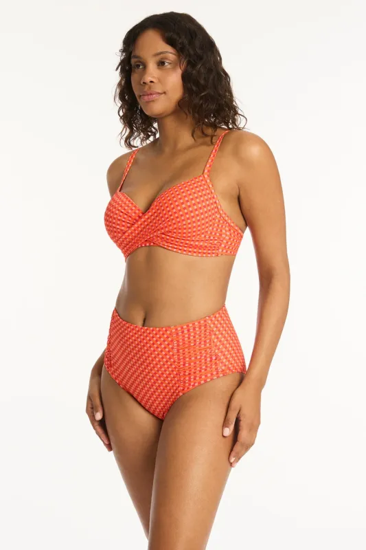 Checkmate High Waist Gathered Side Pant sold by Sea Level Australia