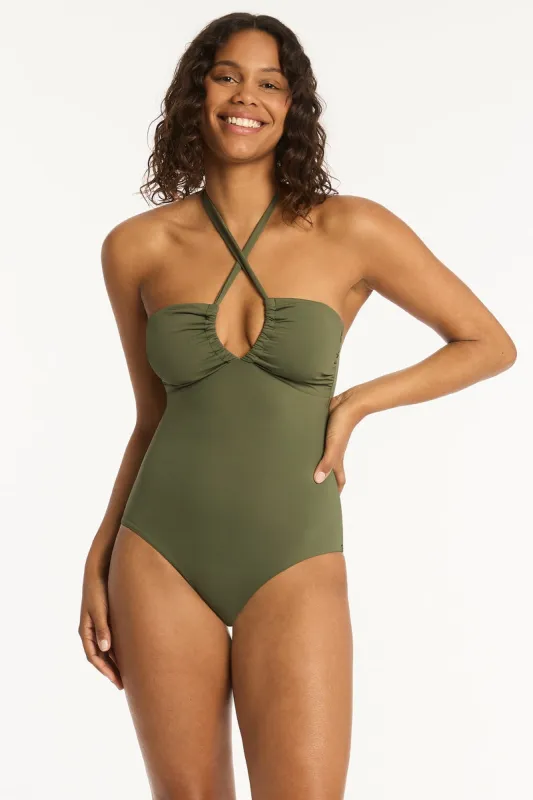 Eco Essentials Halter Bandeau One Piece sold by Sea Level Australia