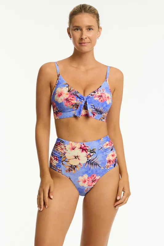 Blue Hawaii Tie Front DD/E Bralette sold by Sea Level Australia