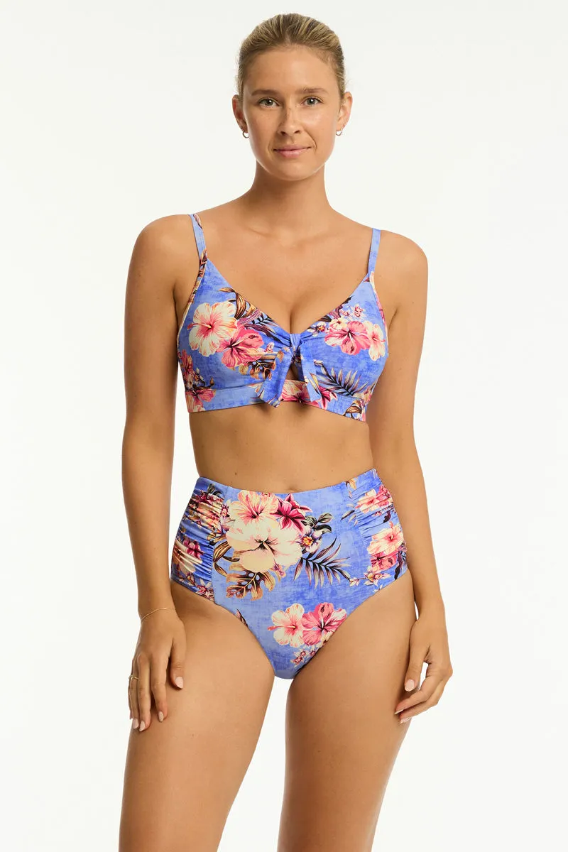 Blue Hawaii Tie Front DD/E Bralette sold by Sea Level Australia