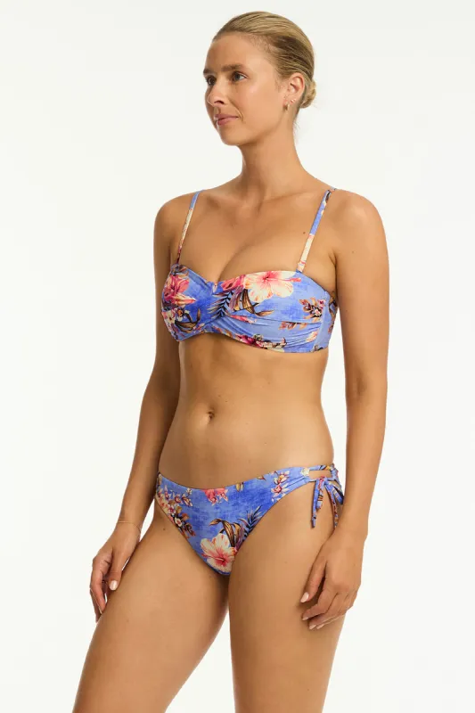 Blue Hawaii Tie Side Cheeky Pant sold by Sea Level Australia