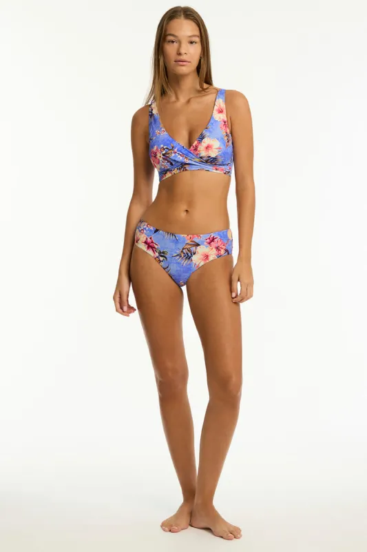 Blue Hawaii Cross Front Multifit Bra sold by Sea Level Australia
