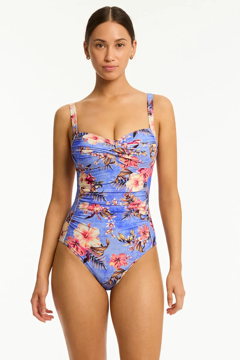 Blue Hawaii Twist Front One Piece sold by Sea Level Australia