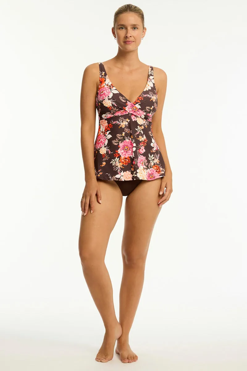 Rosewood Cross Front Swing Tankini sold by Sea Level Australia