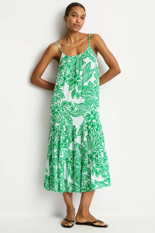 Palmera Resort Tiered Midi Sundress sold by Sea Level Australia