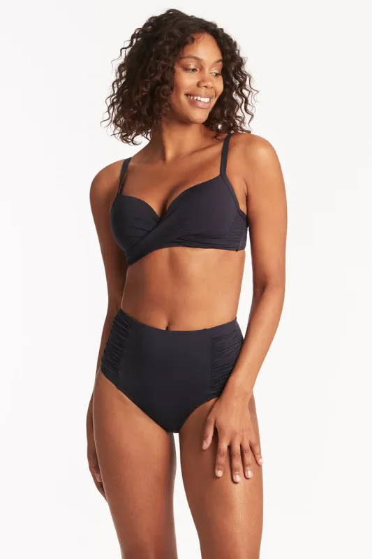Eco Essentials High Waist Gathered Side Pant sold by Sea Level Australia